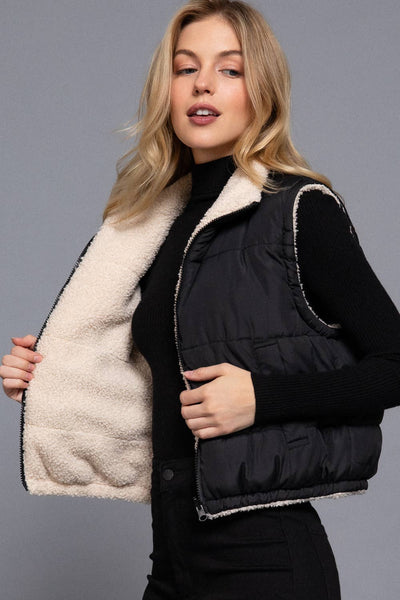 Reversible Fur Padding Vest - Rise and Redemption