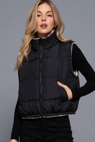 Reversible Fur Padding Vest - Rise and Redemption