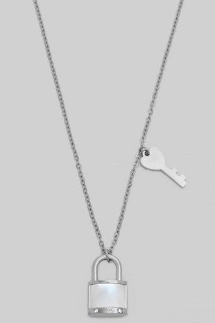 Rhodium Lock & Key Necklace - Rise and Redemption