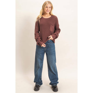 Ribbed Drop Shoulder Sweater - Rise and Redemption