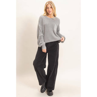 Ribbed Drop Shoulder Sweater - Rise and Redemption