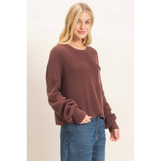 Ribbed Drop Shoulder Sweater - Rise and Redemption
