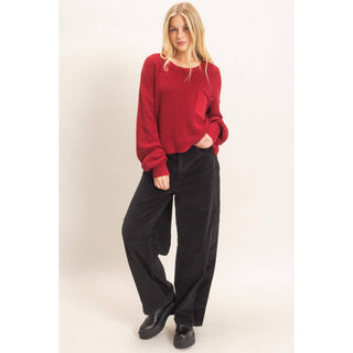 Ribbed Drop Shoulder Sweater - Rise and Redemption