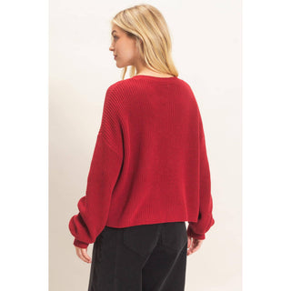 Ribbed Drop Shoulder Sweater - Rise and Redemption