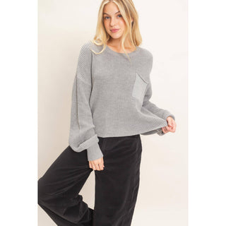 Ribbed Drop Shoulder Sweater - Rise and Redemption
