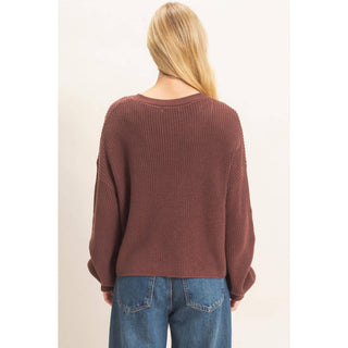 Ribbed Drop Shoulder Sweater - Rise and Redemption