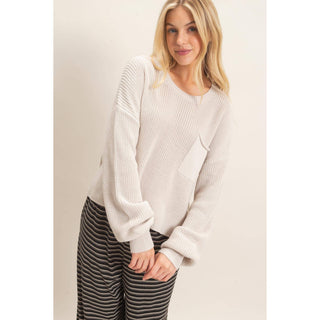 Ribbed Drop Shoulder Sweater - Rise and Redemption
