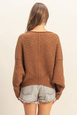 Ribbed Drop Sleeve Sweater - Rise and Redemption