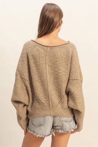 Ribbed Drop Sleeve Sweater - Rise and Redemption