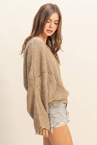 Ribbed Drop Sleeve Sweater - Rise and Redemption