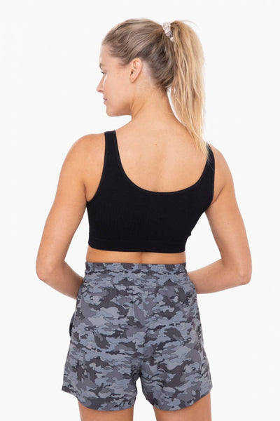 Ribbed Lace-Up Active Top - Rise and Redemption