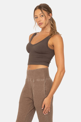 Ribbed Seamless Cropped Tank Top - Rise and Redemption