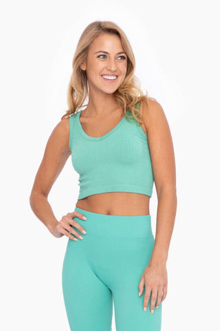 Ribbed Seamless Cropped Tank Top - Rise and Redemption