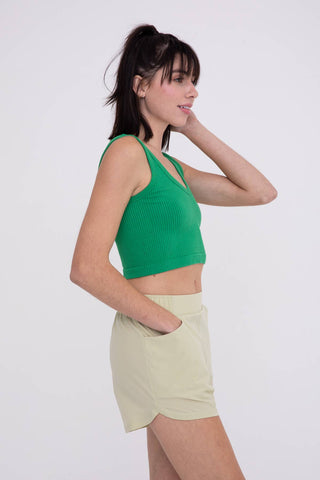 Ribbed Seamless Cropped Tank Top - Rise and Redemption