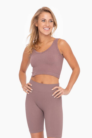 Ribbed Seamless Cropped Tank Top - Rise and Redemption