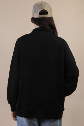 Riley Half Zip UP Oversized Casual Comfy Knit Top - Rise and Redemption