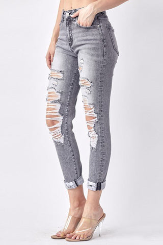 Risen Charcoal Boyfriend Denim - Rise and Redemption