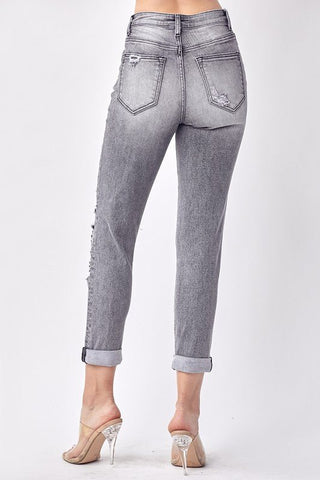 Risen Charcoal Boyfriend Denim - Rise and Redemption