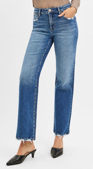 Risen Sarah Tummy Control Straight Leg Denim 30in Inseam - Rise and Redemption