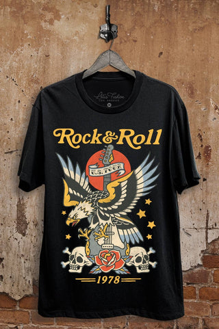 Rock & Roll Eagle Tattoo Jersey Graphic Top - Rise and Redemption