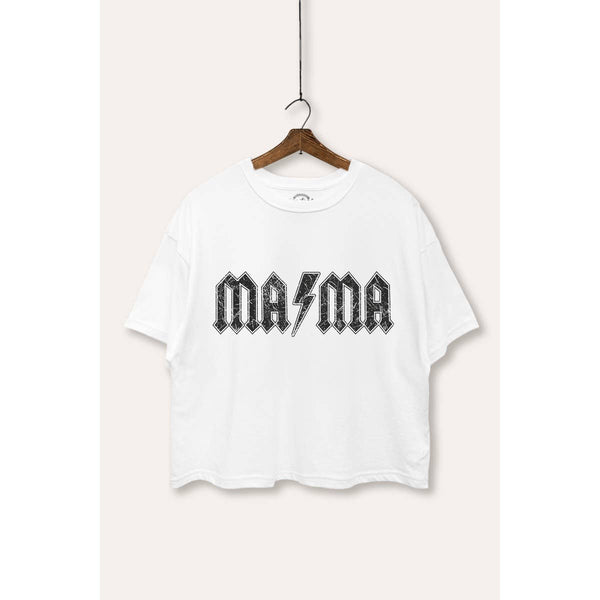 Rock Style Mama Lightning Graphic Boxy Crop Top - Rise and Redemption