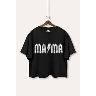 Rock Style Mama Lightning Graphic Boxy Crop Top - Rise and Redemption