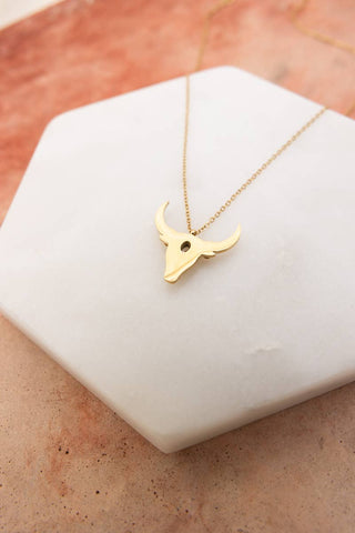 Rodeo Bull Skull Necklace - Rise and Redemption