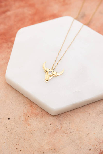 Rodeo Bull Skull Necklace - Rise and Redemption