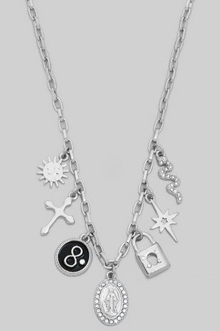 Rolling Stone Rhodium Charm Necklace - Rise and Redemption