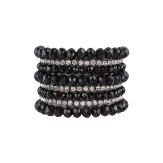 Rondelle, Rhinestone Beads Stackable Bracelet Jewelry Set - Rise and Redemption