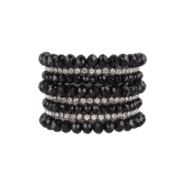 Rondelle, Rhinestone Beads Stackable Bracelet Jewelry Set - Rise and Redemption
