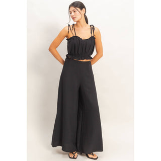 Ruffle Smocked Bust Top & Wide Pants - Rise and Redemption
