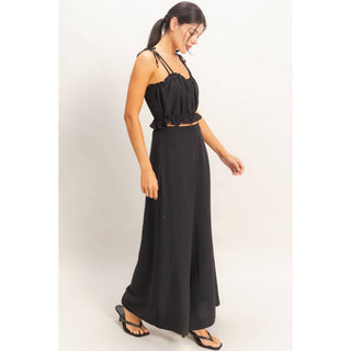 Ruffle Smocked Bust Top & Wide Pants - Rise and Redemption