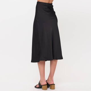 Satin Midi Slip Skirt with Waistband - Rise and Redemption