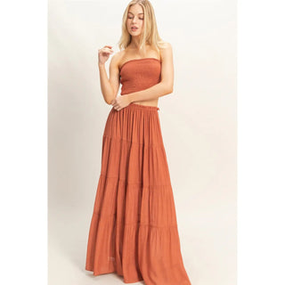 Savanah Smocked Tube Top & Tiered Skirt Set - Rise and Redemption