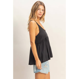 Savannah Scoop Neck Babydoll Top - Rise and Redemption