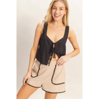 Savvy Sleeveless Tie - Front Top - Rise and Redemption