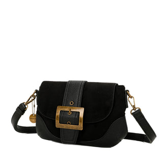 Serena Vegan Leather Faux Suede Flap Over Crossbody Bag - Rise and Redemption