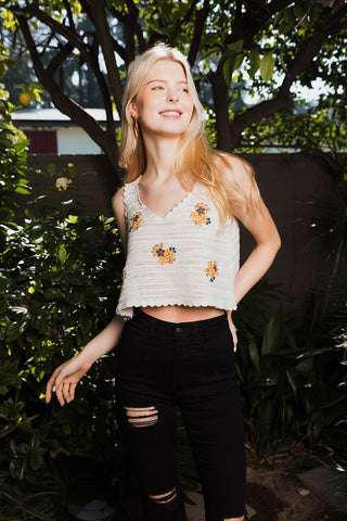 Serene Blooms Crochet Style Top - Rise and Redemption