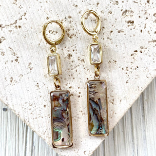 Shell earrings abalone earrings beach resort jewelry  - Rise and Redemption