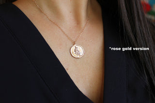 Silver Zodiac Necklace Coin Disk - Rise and Redemption