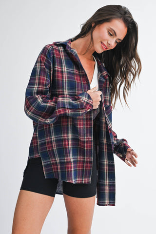 Skye Spring Oversized Flannel Button Down Shirt - Rise and Redemption