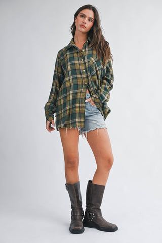 Skye Spring Oversized Flannel Button Down Shirt - Rise and Redemption