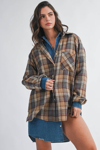 Skye Spring Oversized Flannel Button Down Shirt - Rise and Redemption