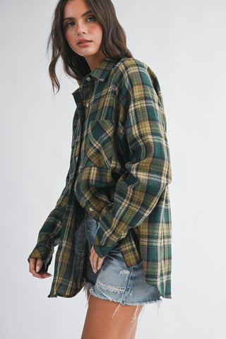 Skye Spring Oversized Flannel Button Down Shirt - Rise and Redemption