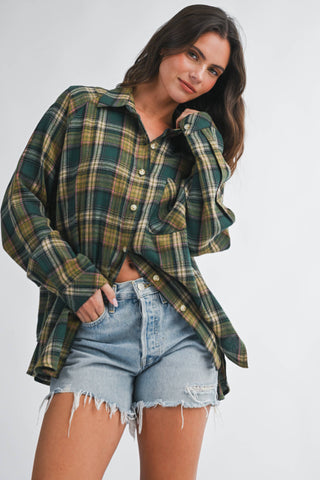 Skye Spring Oversized Flannel Button Down Shirt - Rise and Redemption