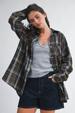 Skye Spring Oversized Flannel Button Down Shirt - Rise and Redemption
