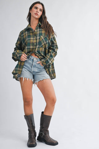 Skye Spring Oversized Flannel Button Down Shirt - Rise and Redemption