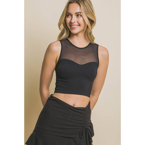 SLEEVELESS MESH CROP TOP - Rise and Redemption
