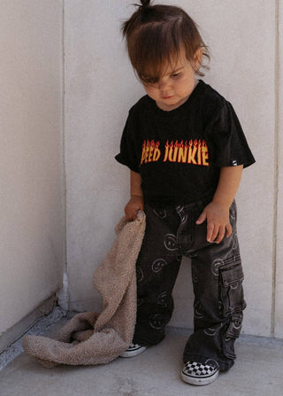 Smiley Face Baggy Jeans Black - Rise and Redemption